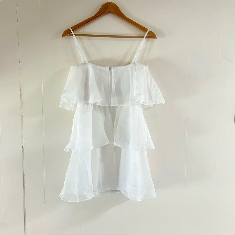 Abercrombie & Fitch White Strapless Tiered Mini Dress - Picture 5 of 5